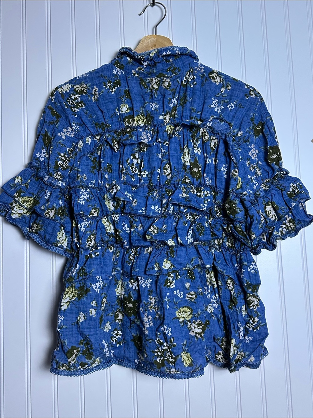 Pol Thorn & Thicket Blouse button-down cottage floral ruffles romantic casual M - Picture 10 of 11